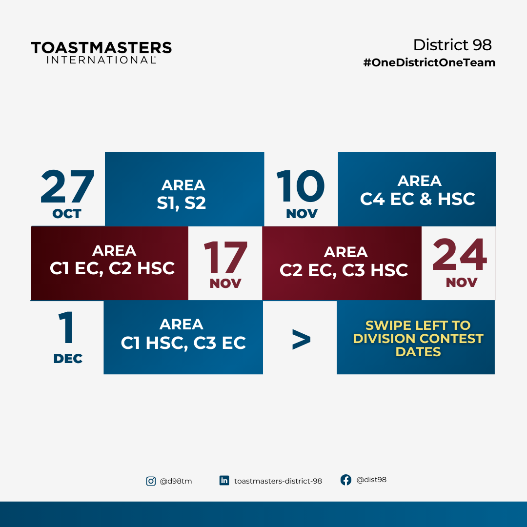 Contest Calendar - District 98